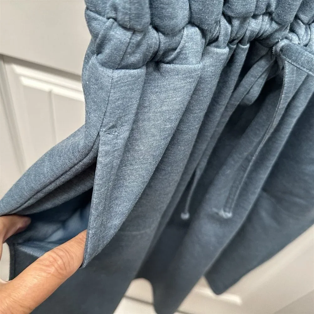 32 Degrees Cool Dress Women Large Blue Pockets Above Knee V Neck Drawstring - Picture 5 of 6